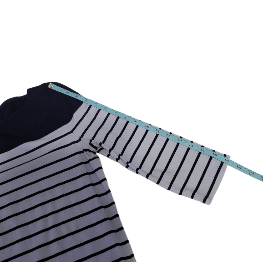 Merona Women's Size Medium 3/4 Sleeve  Striped  Top/Shirt  Blue & Gray - Picture 5 of 6